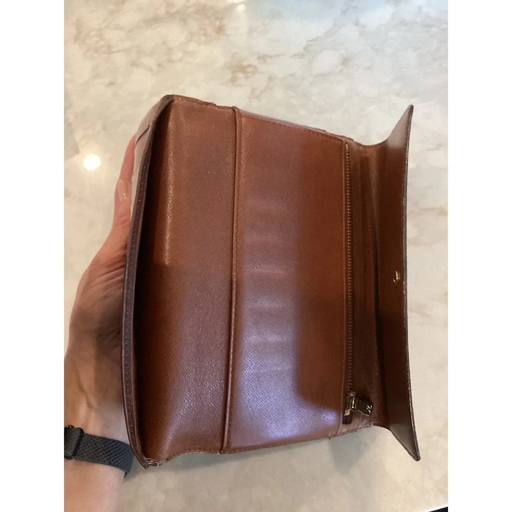 Louis Vuitton‎ Monogram Wallet Snap Closure Card Holder Brown